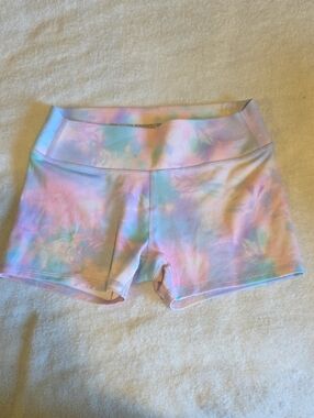 all in motion Pastel Tie-Dye Pink Blue Green Bike Shorts